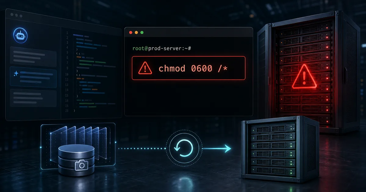 AI 编程助手终端中的危险 chmod 命令导致 Linux 云服务器故障，并通过快照进行恢复
